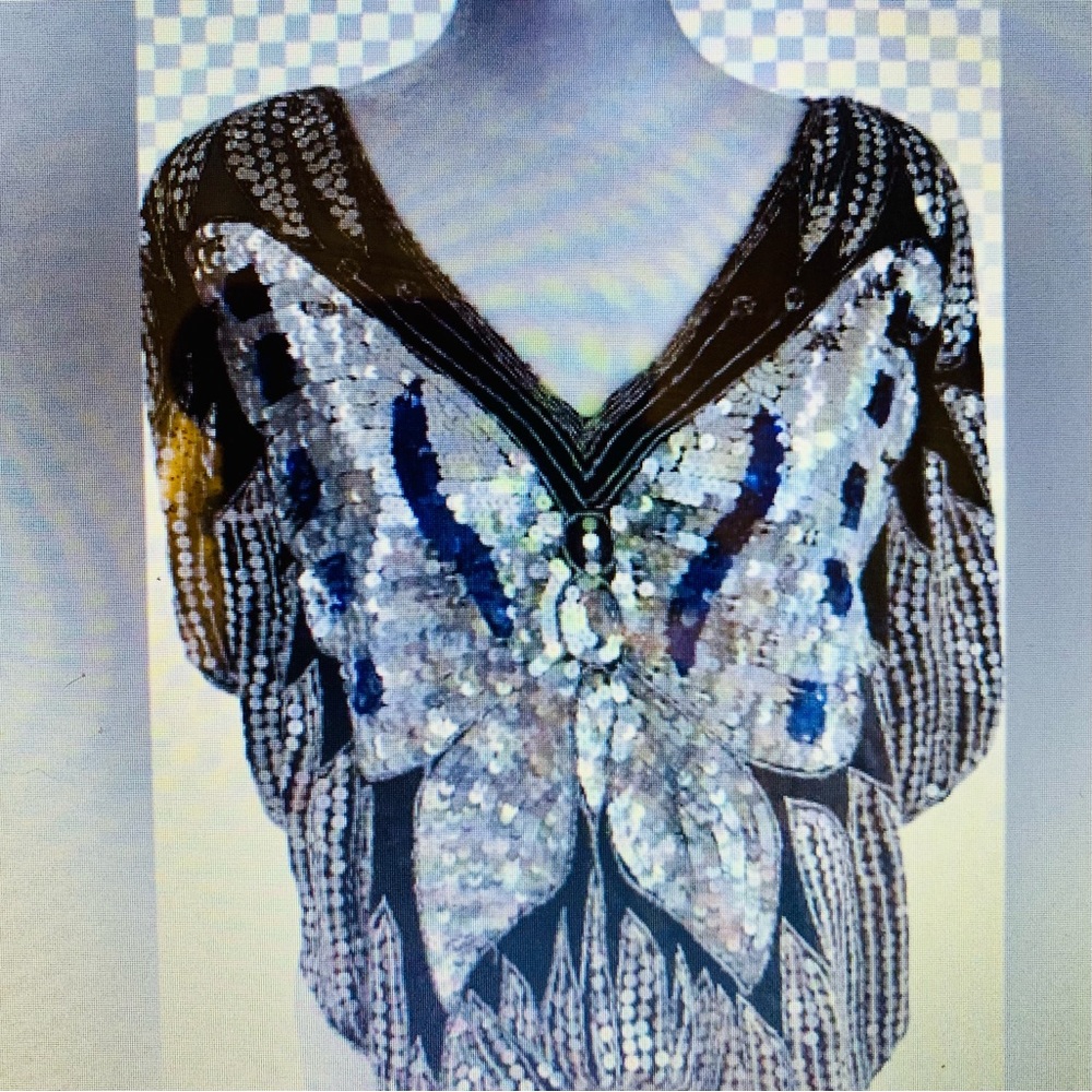 Vintage Sequin Butterfly Top